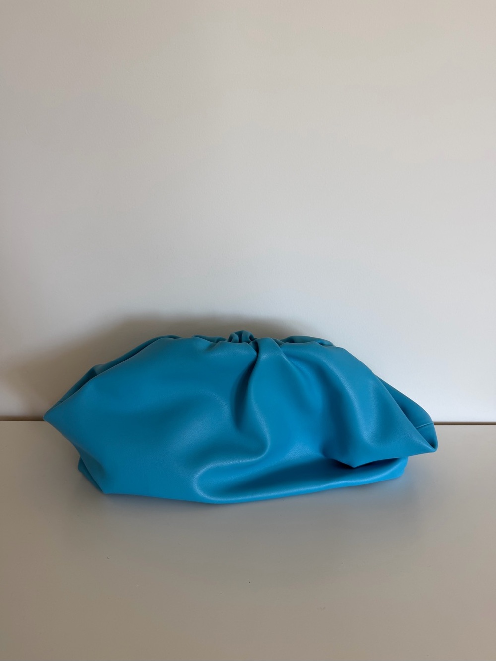 Blue Soft Gathered Clutch Bag